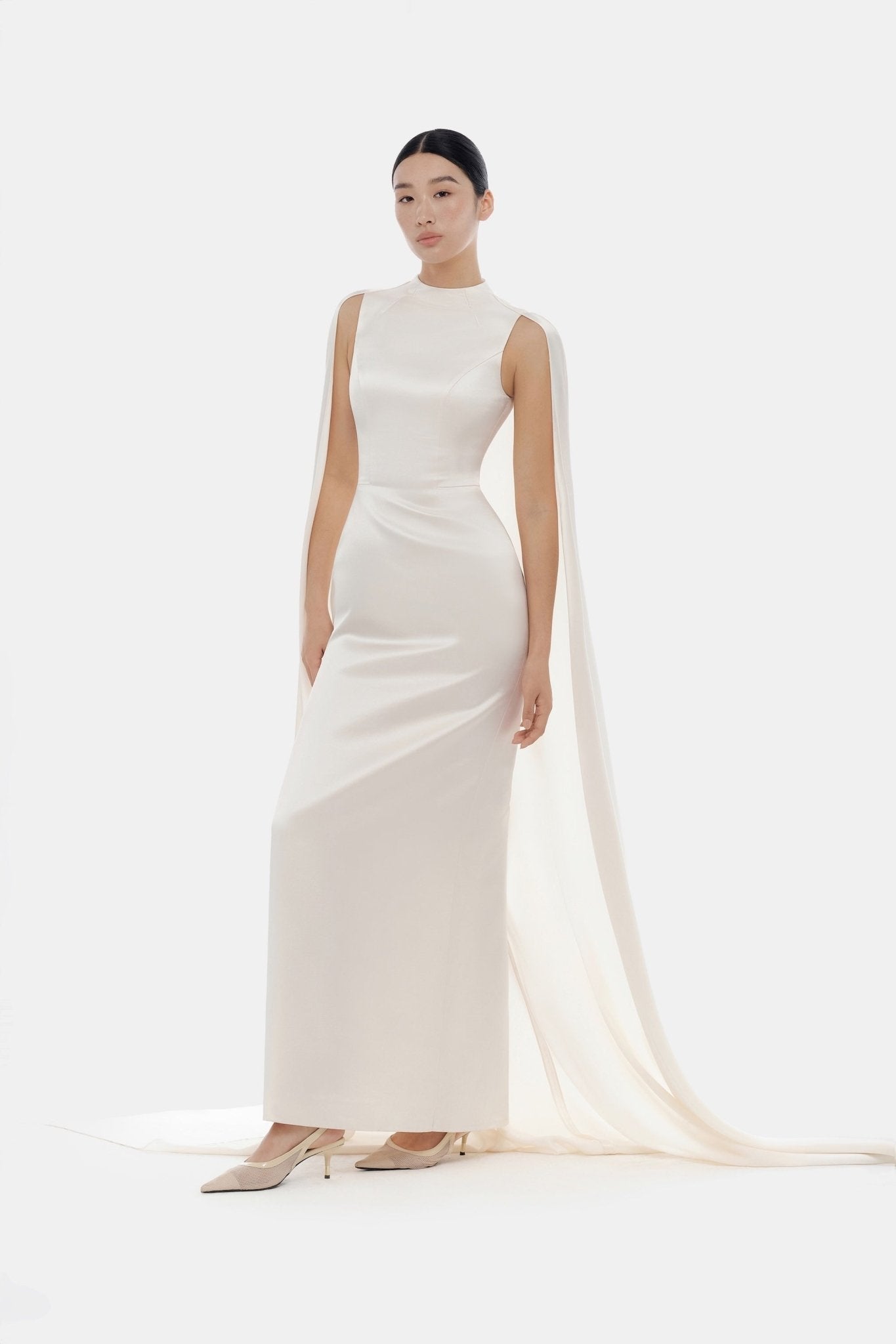 Beige Cape Dress