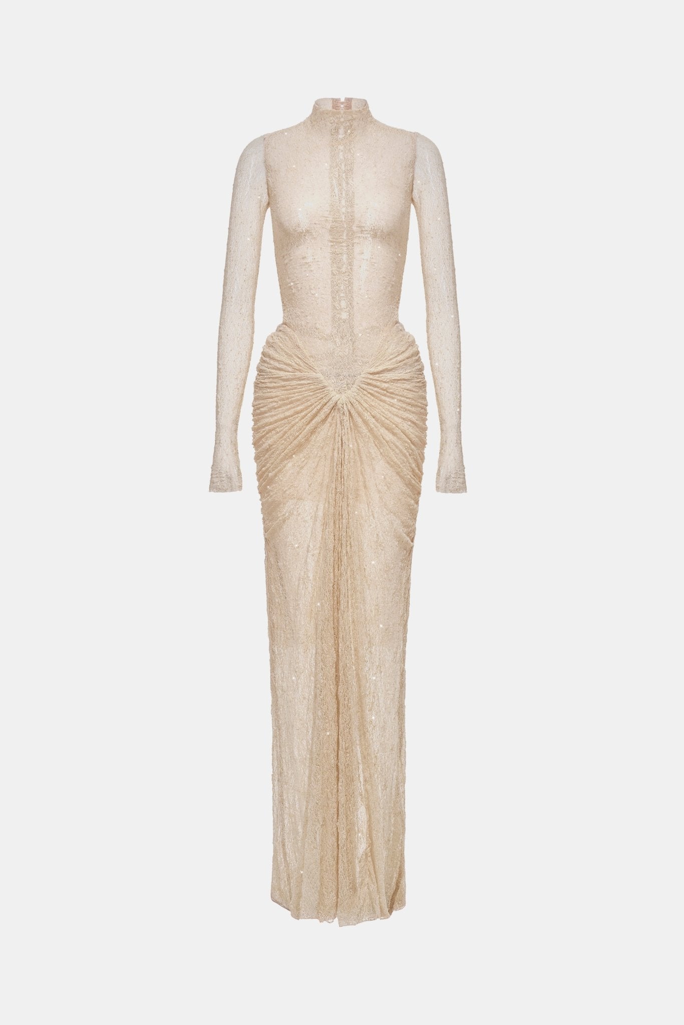 Beige Twisted Bodycon Dress