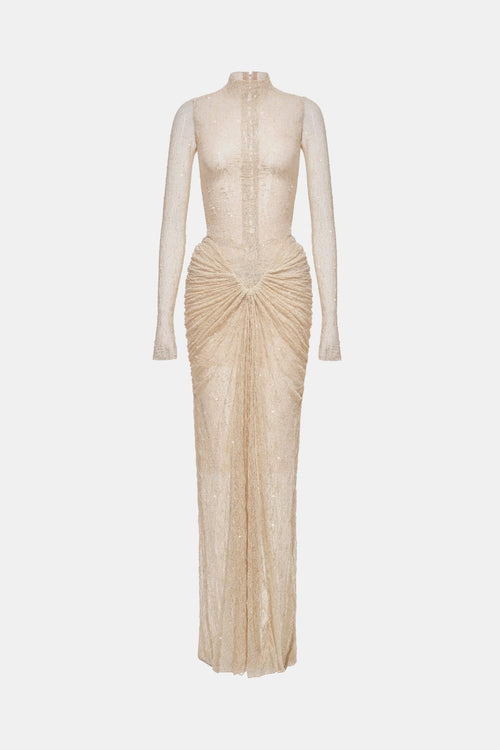 Beige Twisted Bodycon Dress