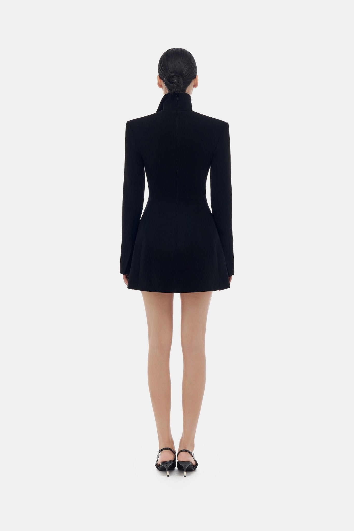 Black Asymmetrical Crystal Beaded Dress