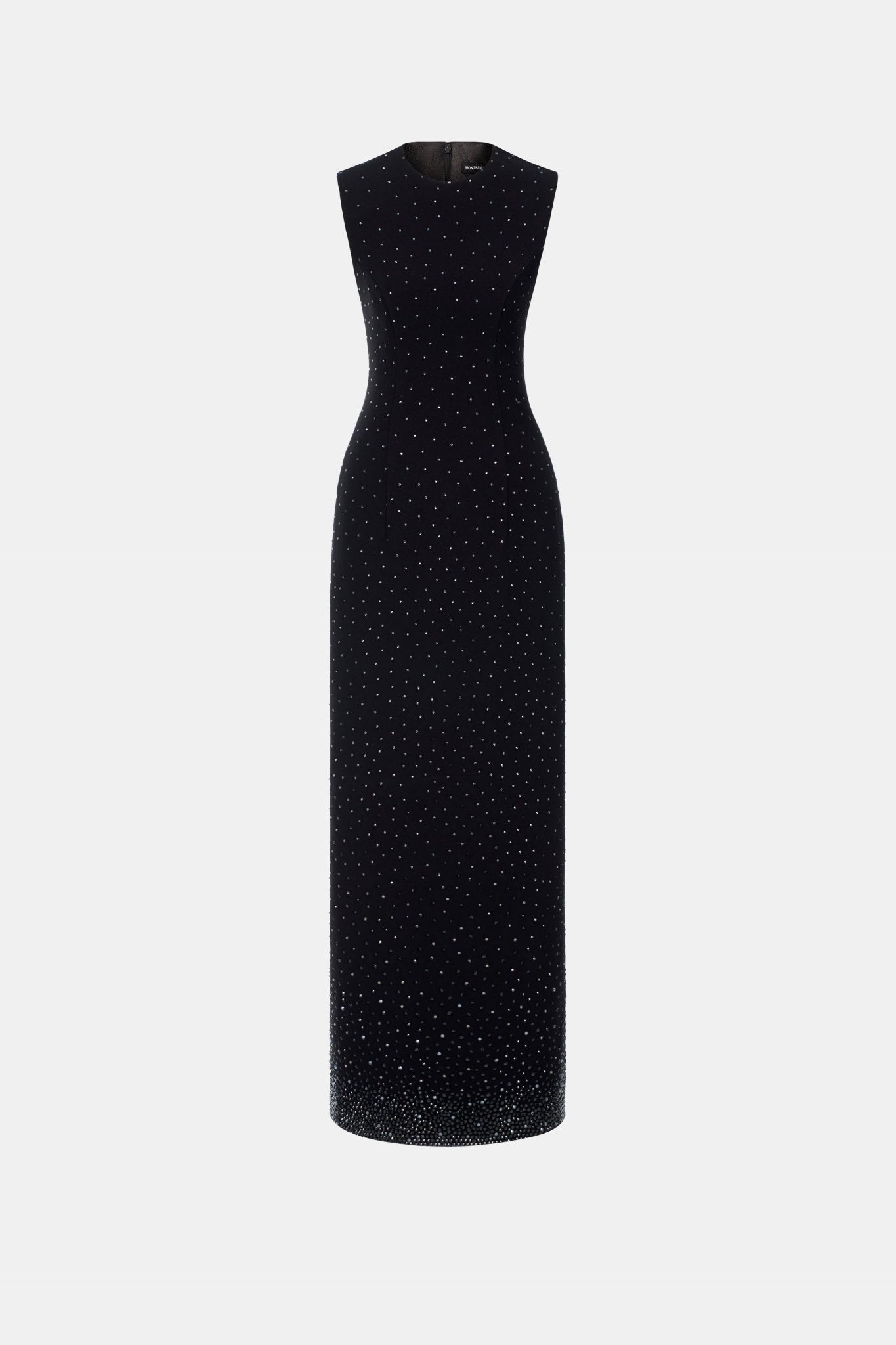 Black Crystal Beaded Maxi Dress