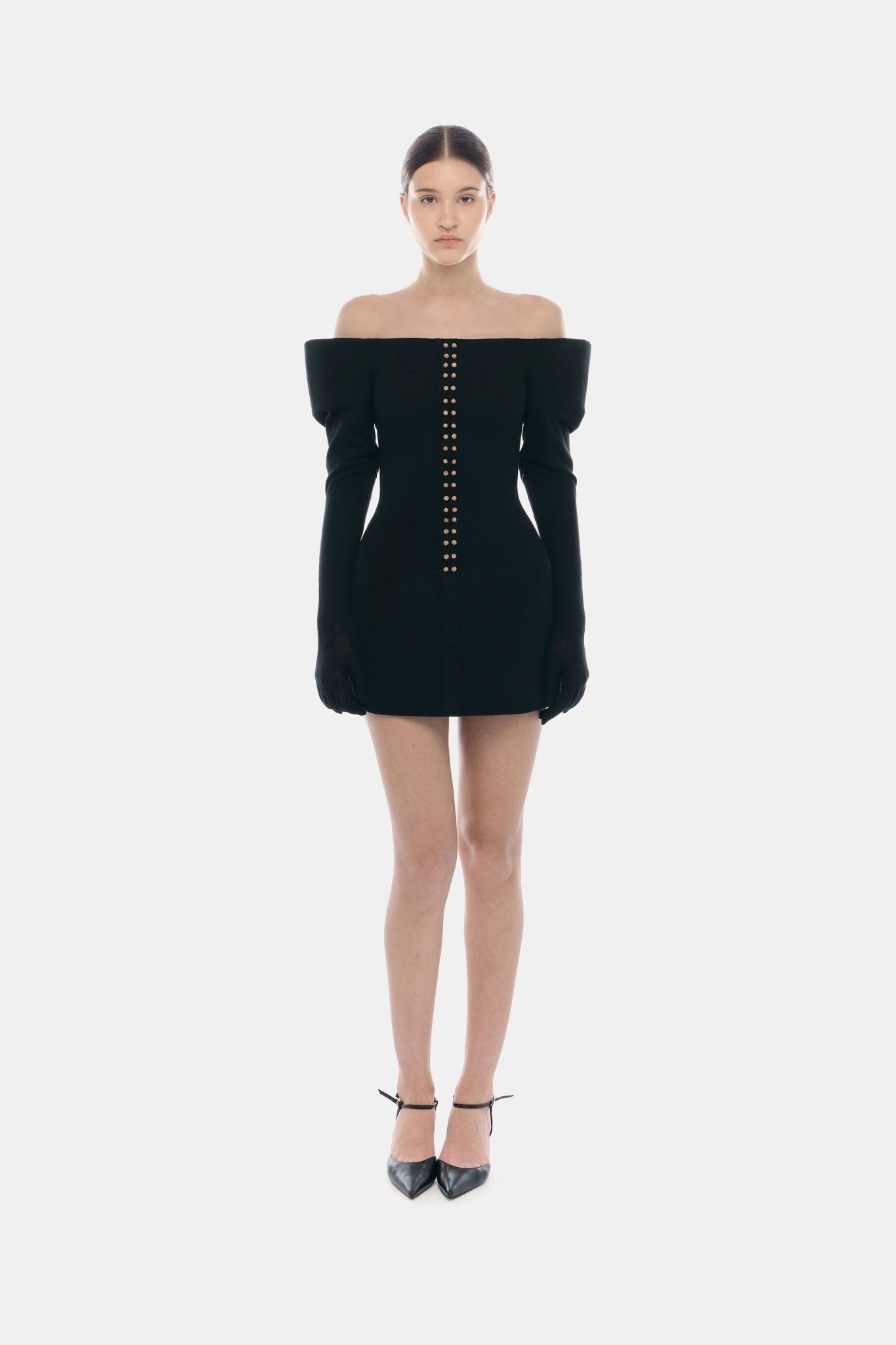 Black Studded Mini Dress