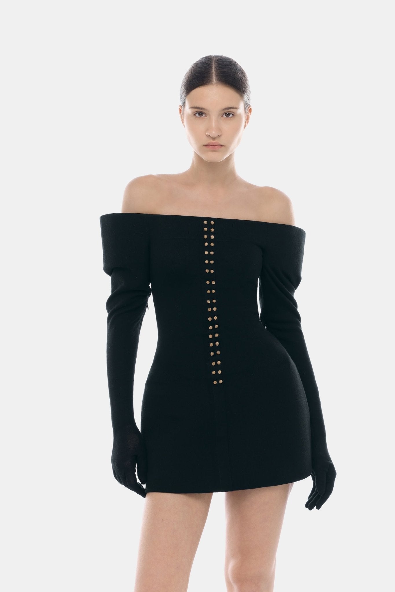 Black Studded Mini Dress
