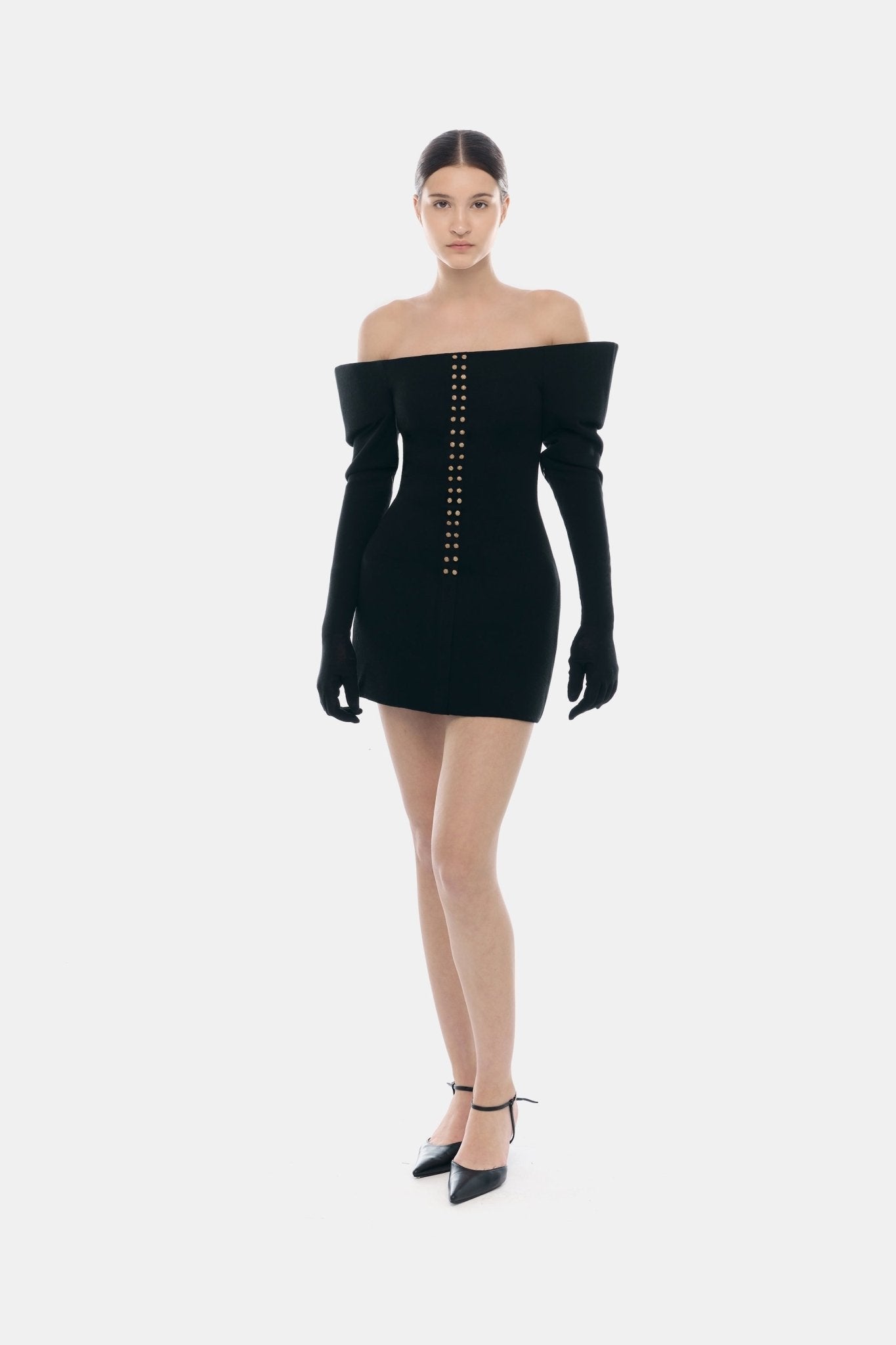 Black Studded Mini Dress