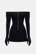Black Studded Mini Dress