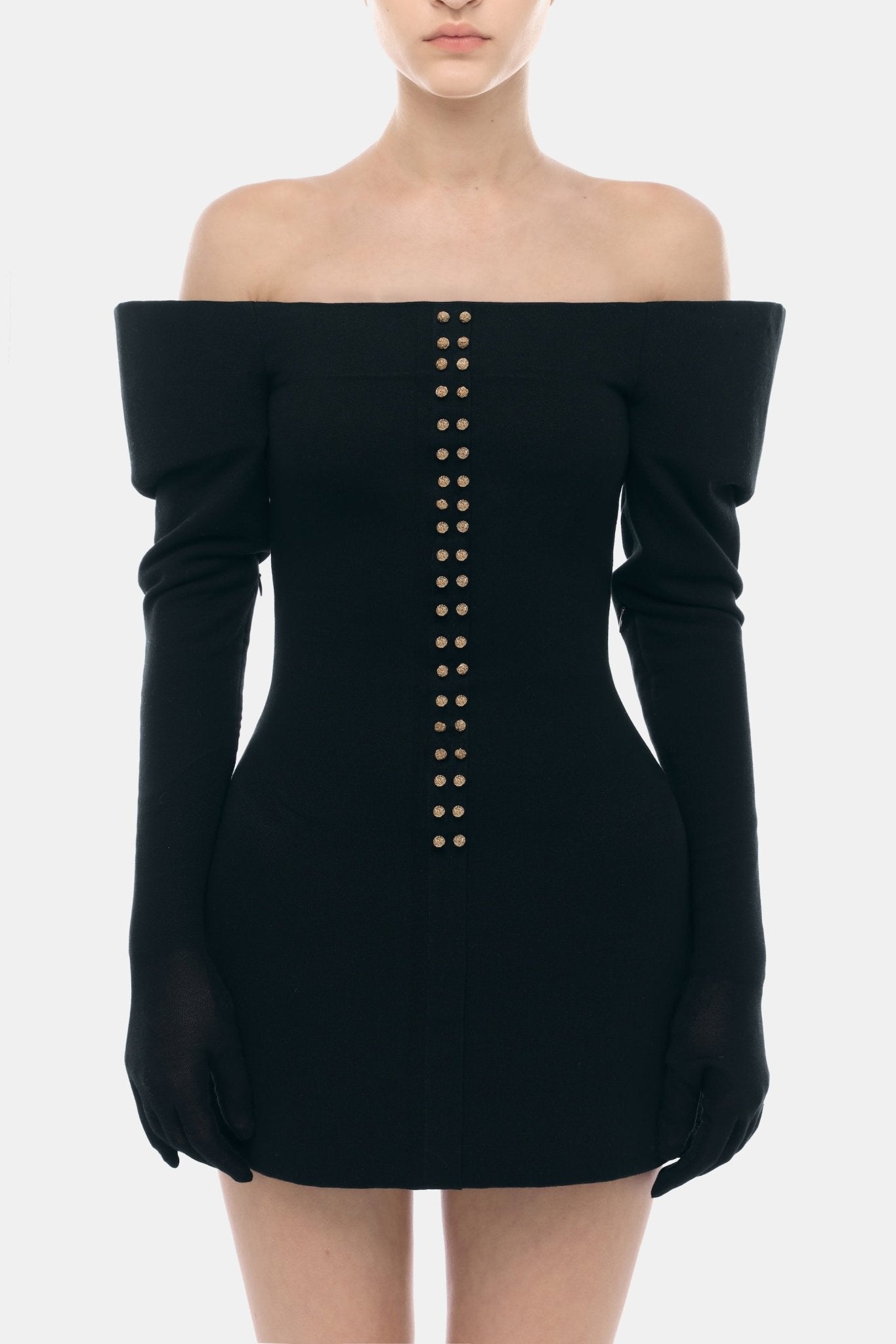 Black Studded Mini Dress