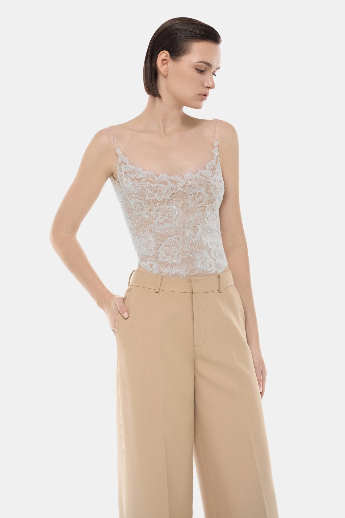 Blue Sheer Lace Top