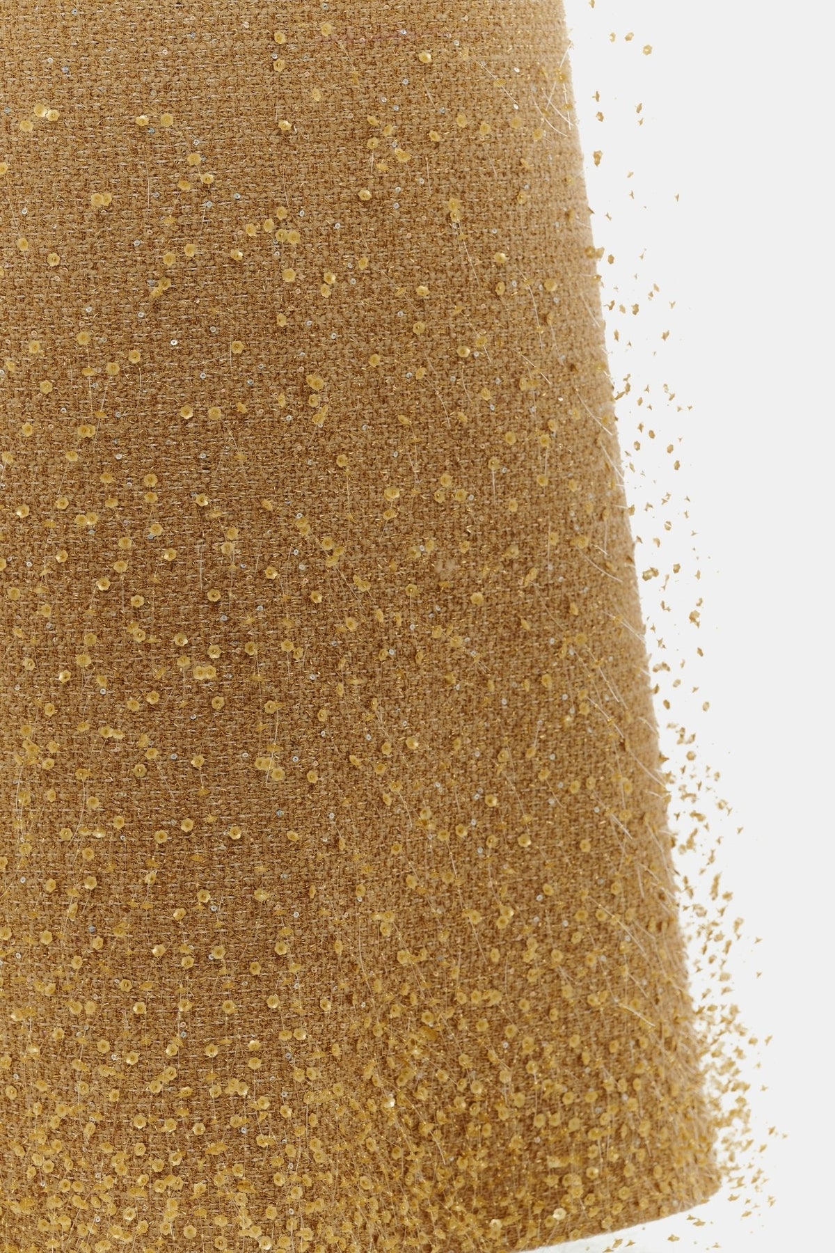 Camel Crystal Beaded Tweed Dress