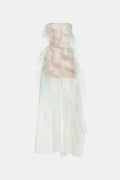 Mint Tiered Strapless Dress