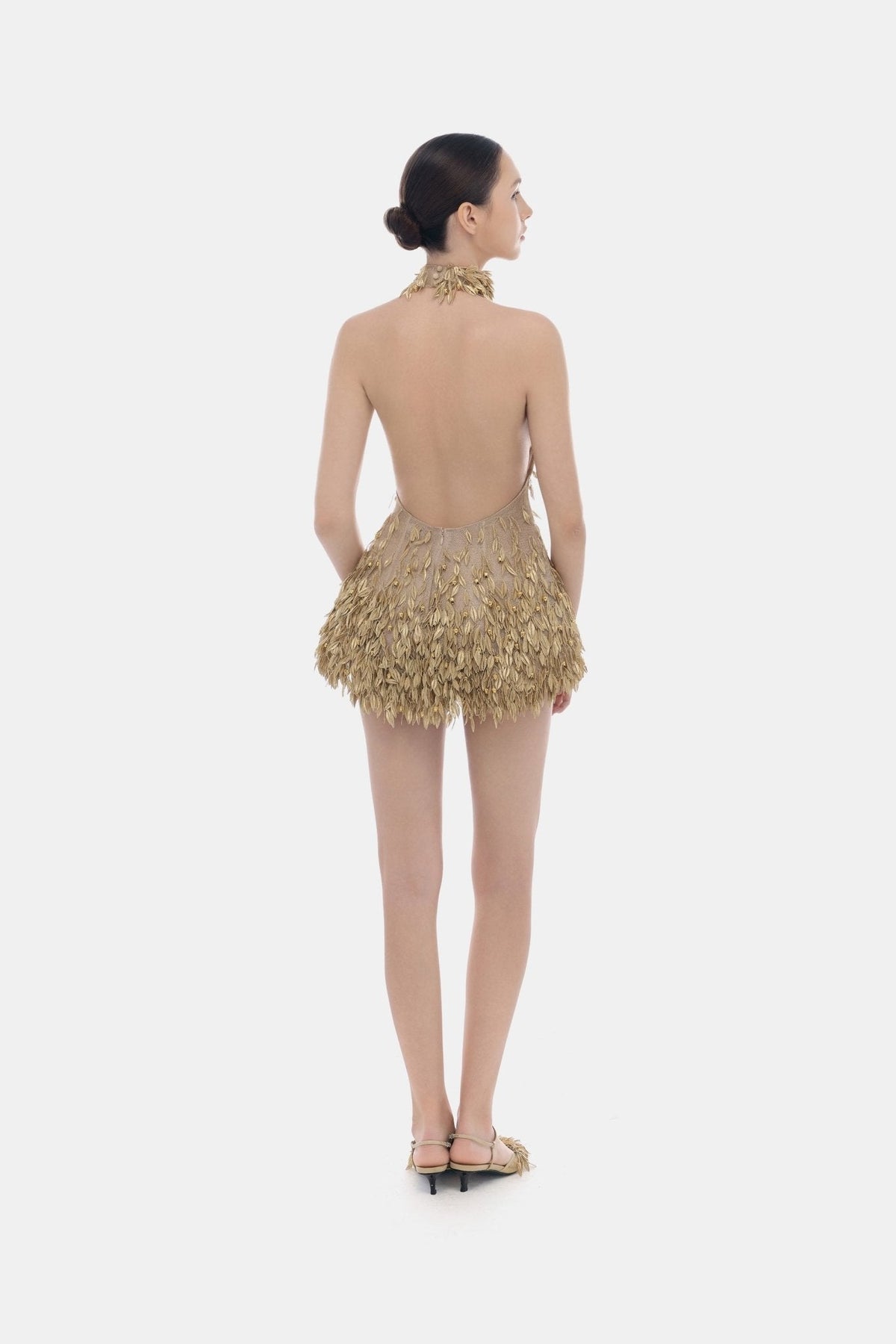 Gold High Neck Jumpsuit