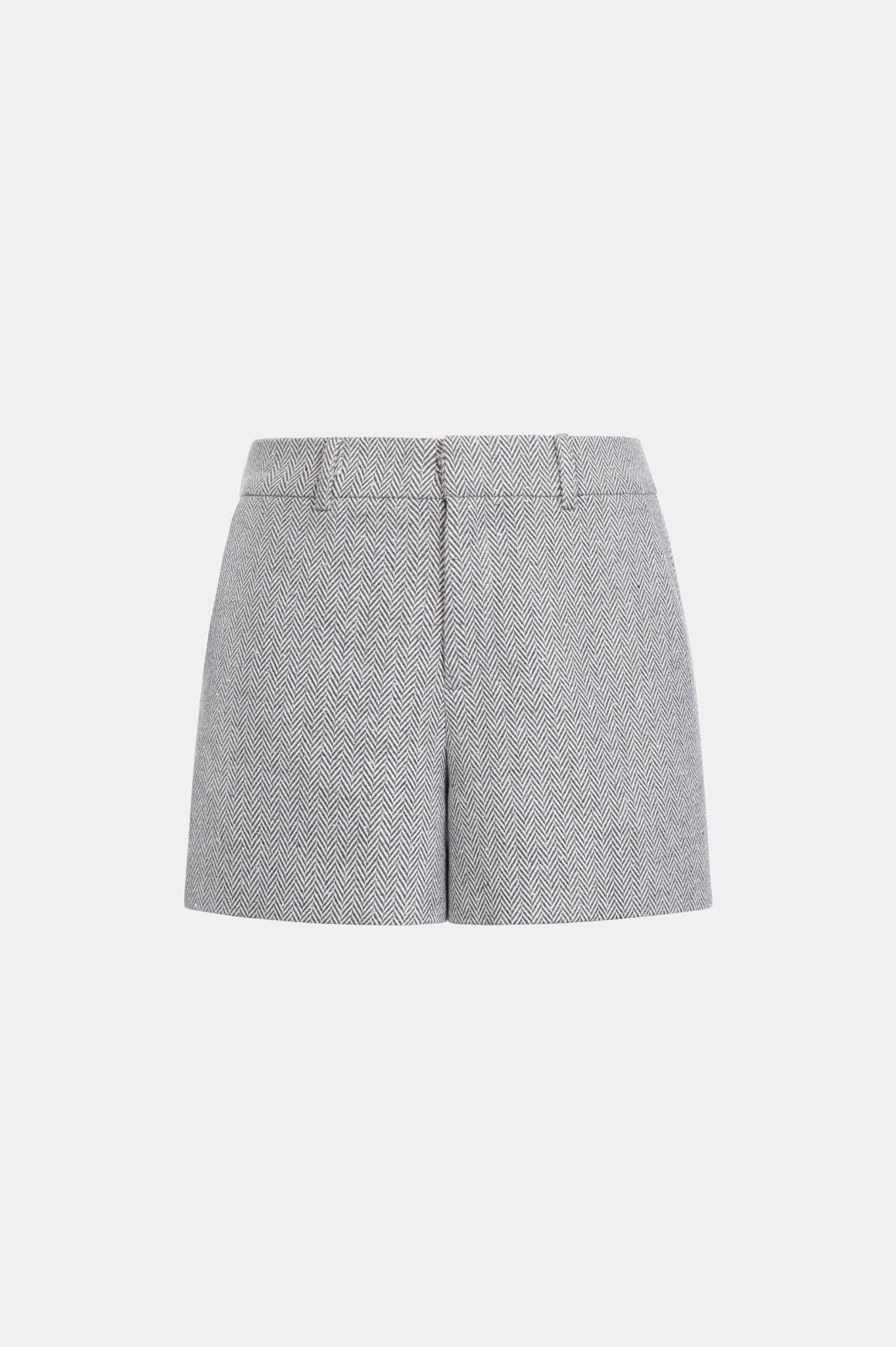 Grey Herringbone Shorts