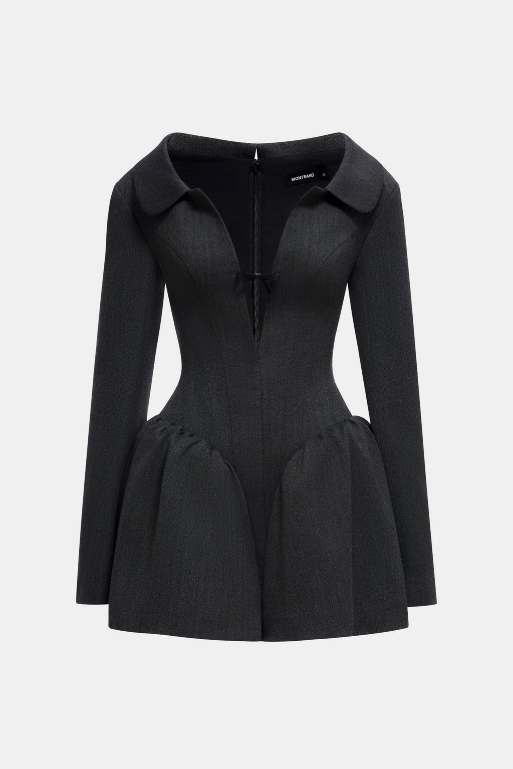 Grey Structured Peplum Dress