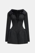 Grey Structured Peplum Dress
