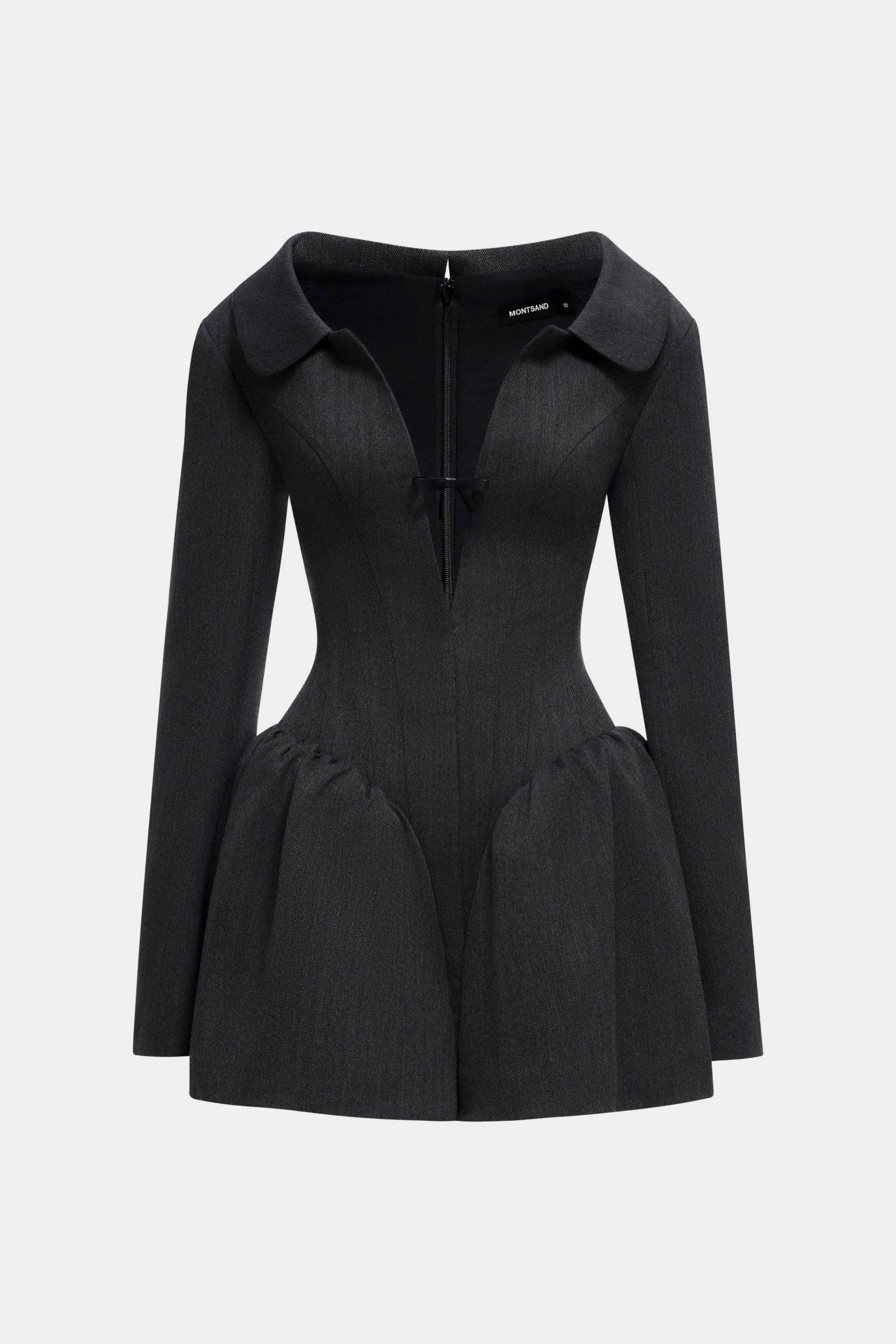 Grey Structured Peplum Dress