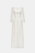 Ivory Brocade Split Dress