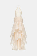 Ivory Open-Back Halter Dress