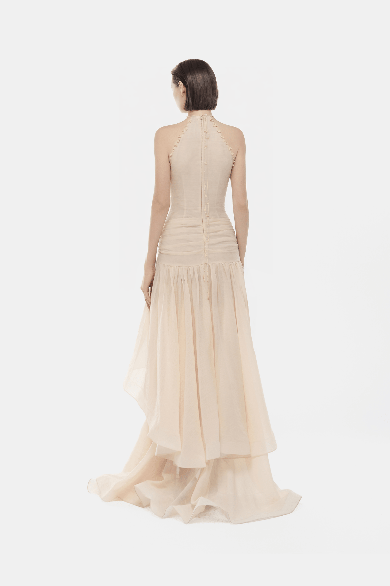 Ivory Cut-out Halter Dress