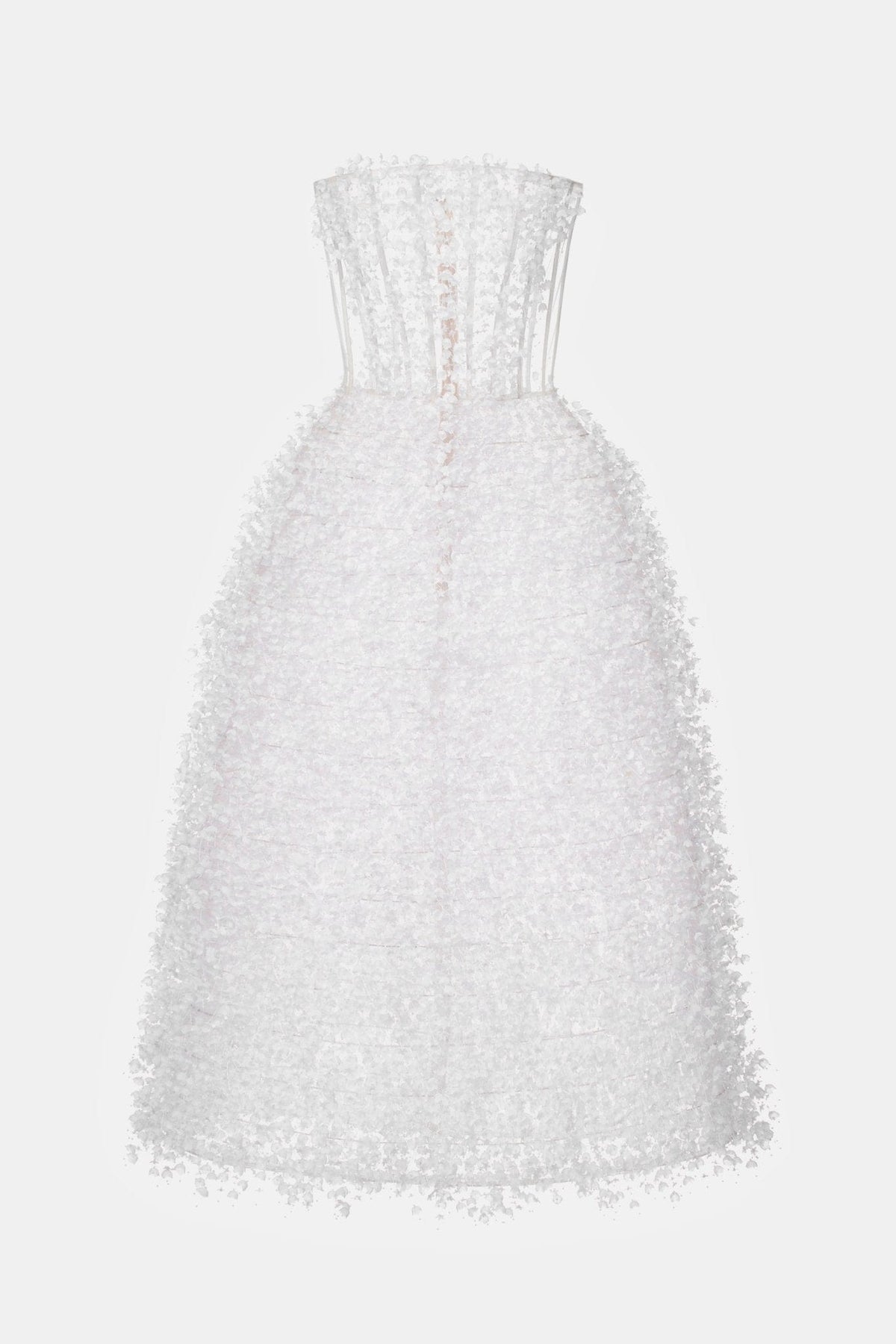 Ivory Flowers Midi Dress