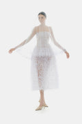Ivory Flowers Midi Dress