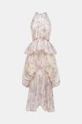 Lavender Tiered Halter Bubble Dress