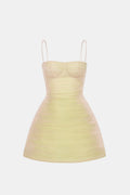 Lime Crinkled Mini Dress