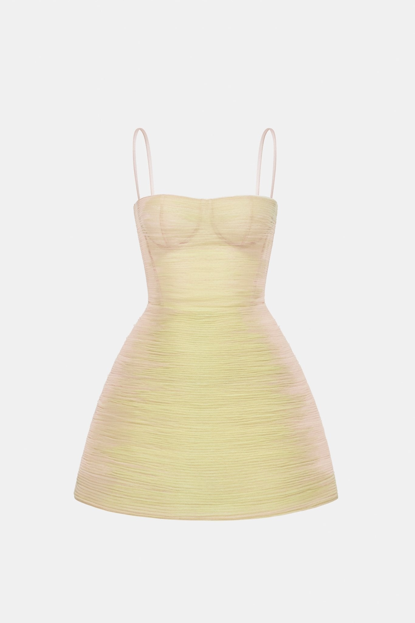 Lime Crinkled Mini Dress