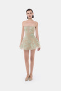 Mint Floral Appliqué Mini Dress