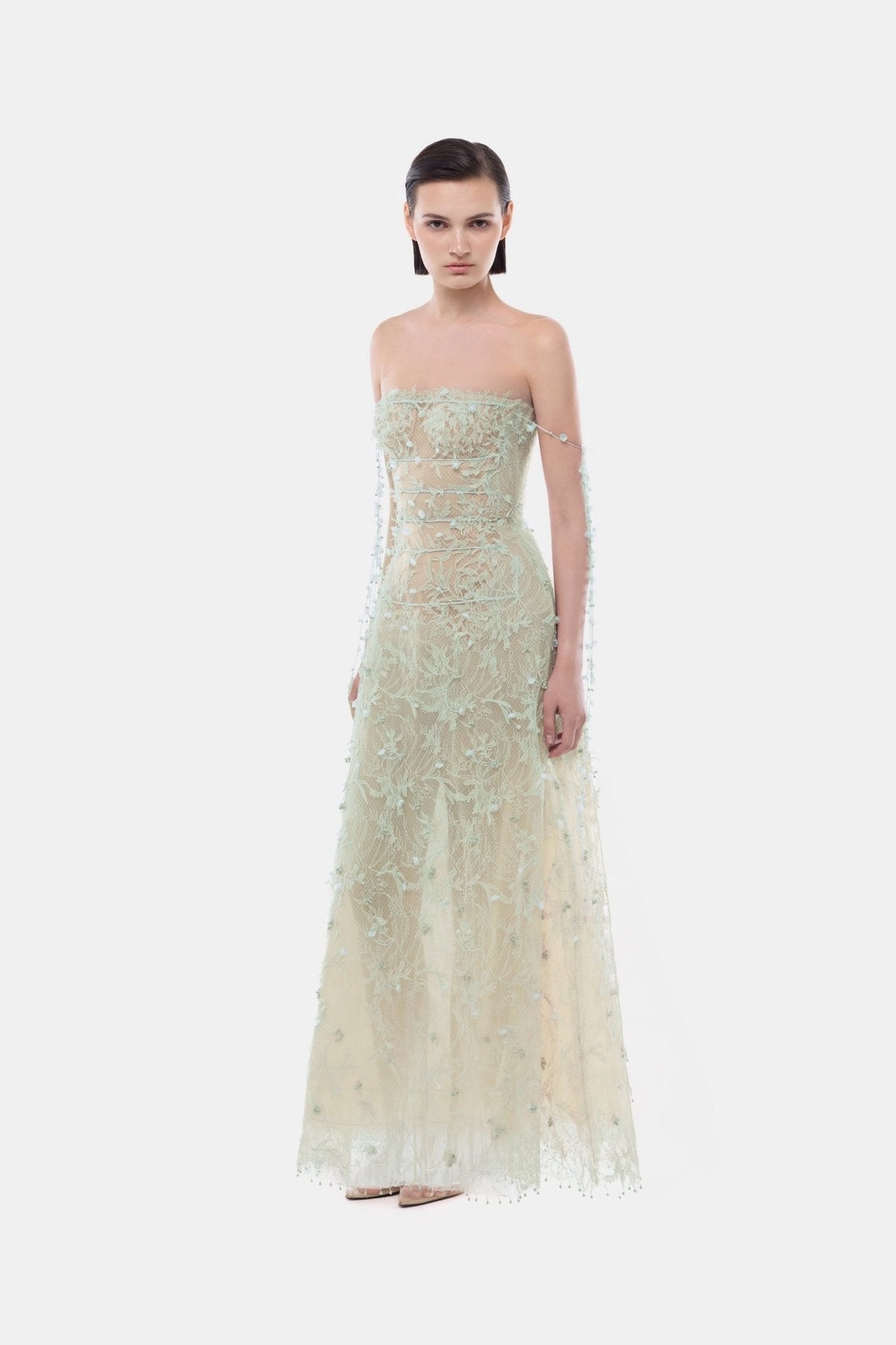 Mint Floral String Maxi Dress