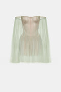 Mint Tulle Off-shoulder Mini Dress