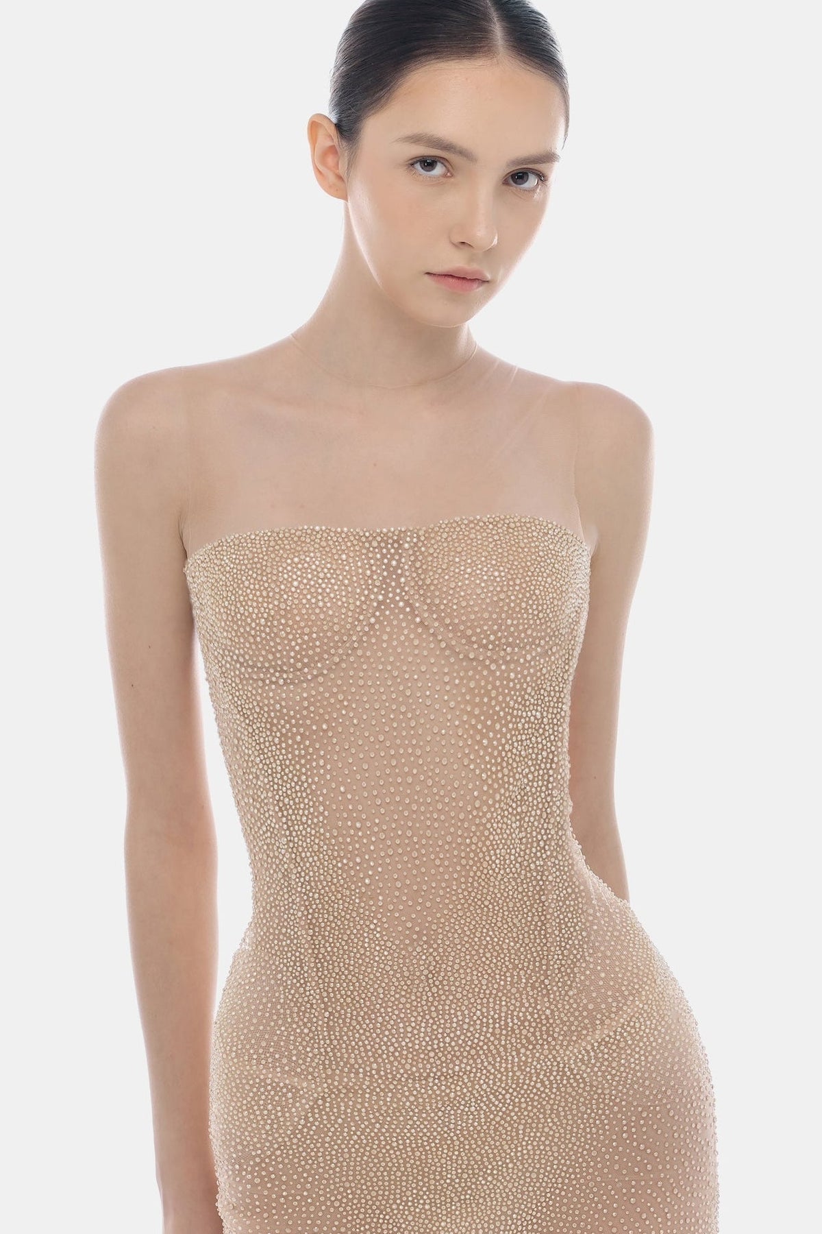 Nude Embellished Dress