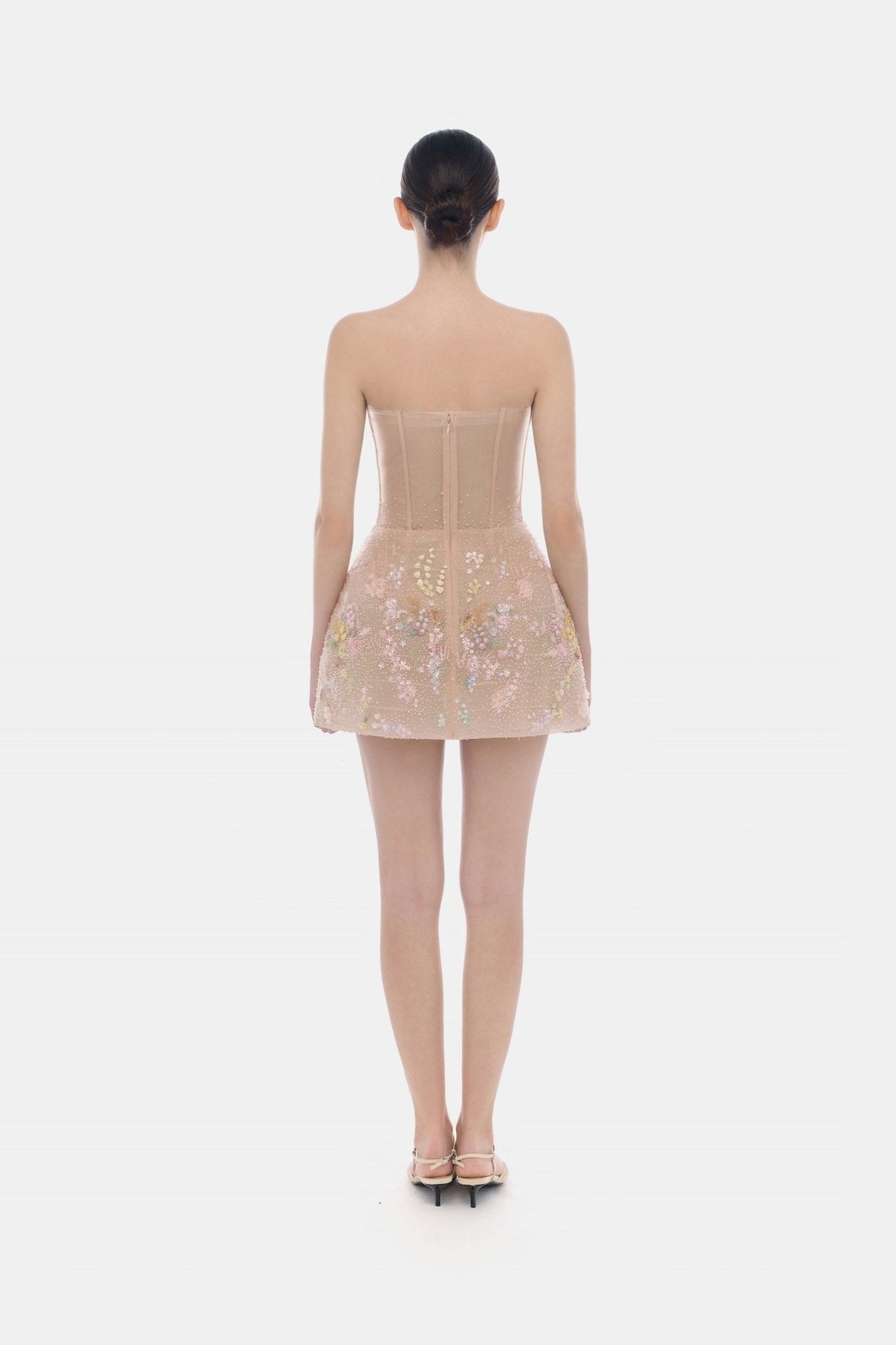 Pastel Mini Flower Embellished Dress