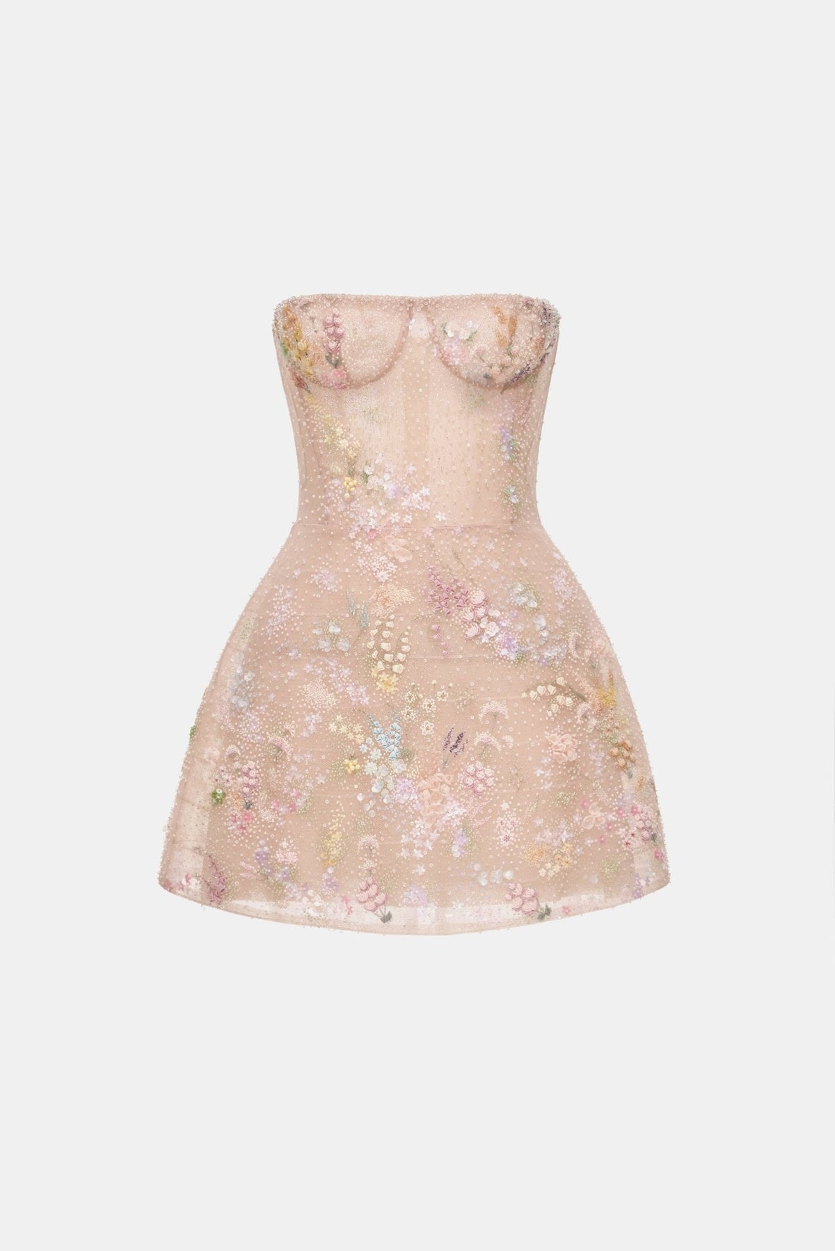 Pastel Mini Flower Embellished Dress