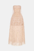 Peach Floral String Maxi Dress