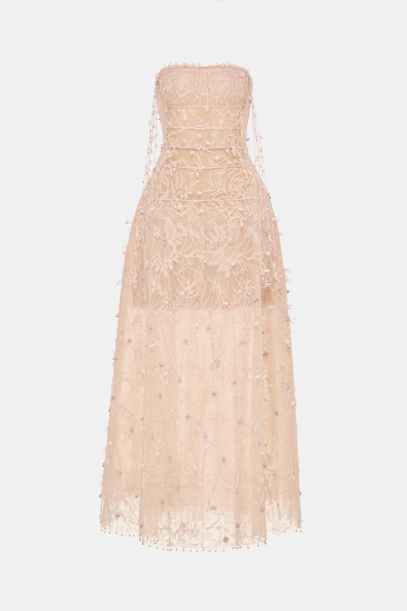 Peach Floral String Maxi Dress