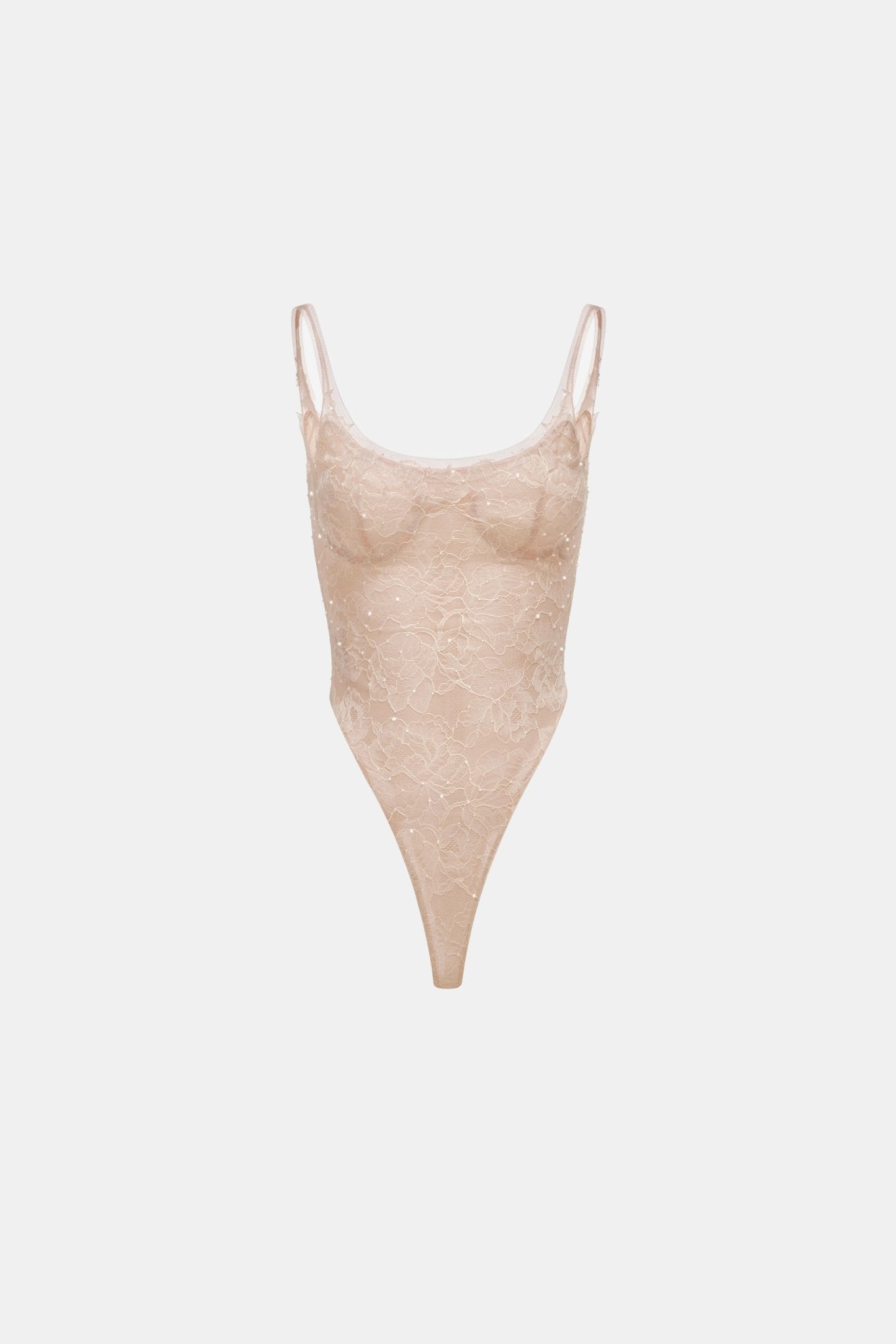 Peach Sheer Lace Top