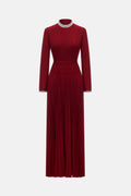 Red Smocked Maxi Dress