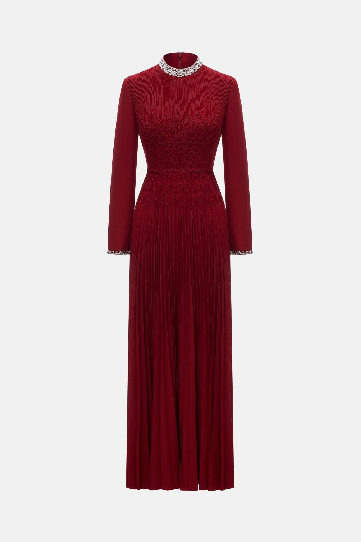 Red Smocked Maxi Dress