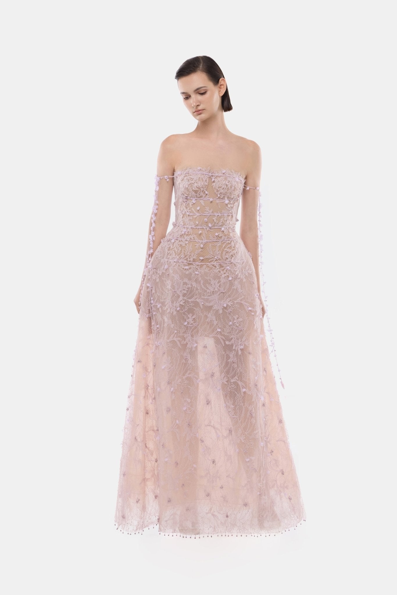 Violet Floral String Maxi Dress