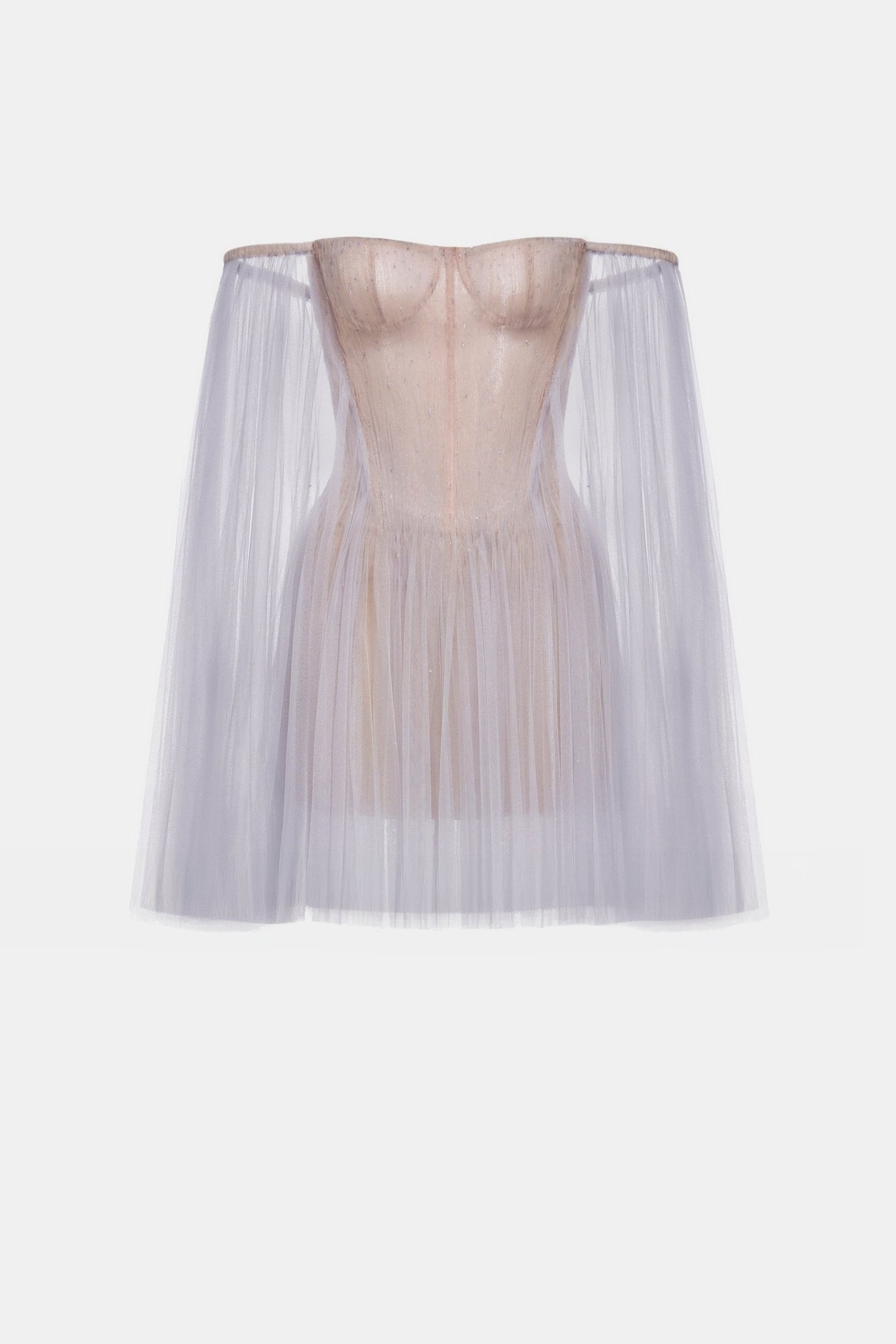 Violet Tulle Off-shoulder Mini Dress