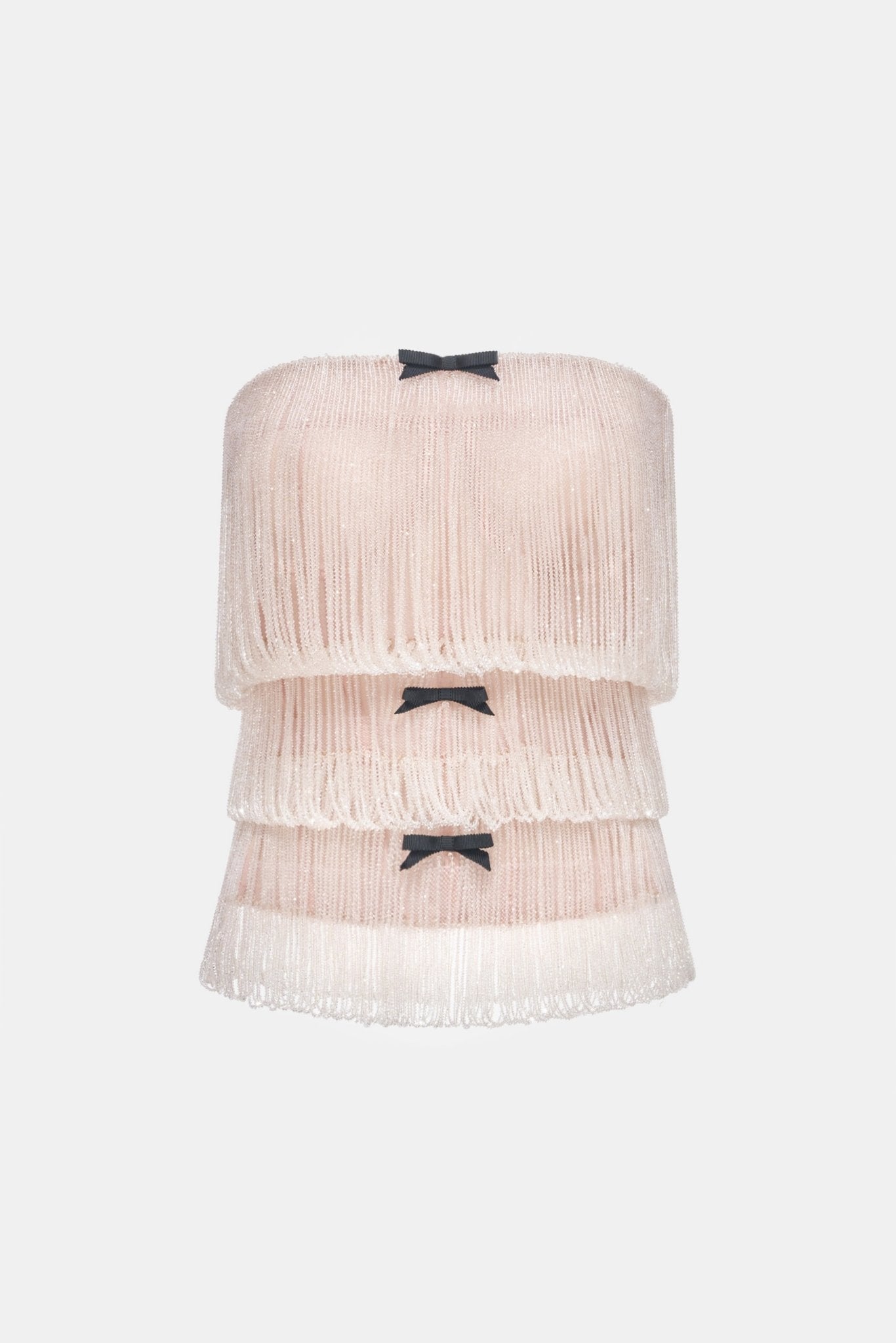 White Crystal Fringe Tube Top