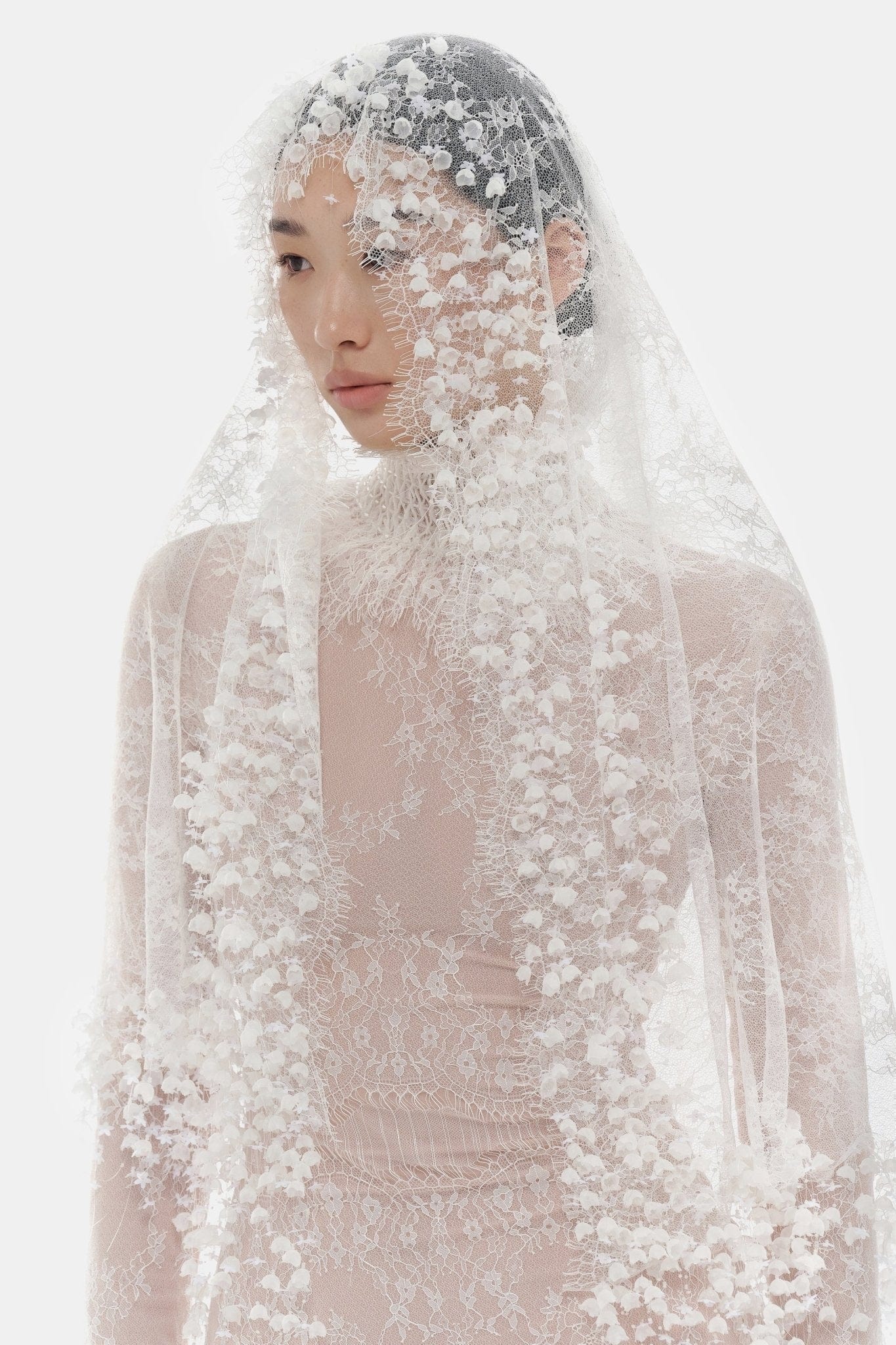 White Flowers Headscarf