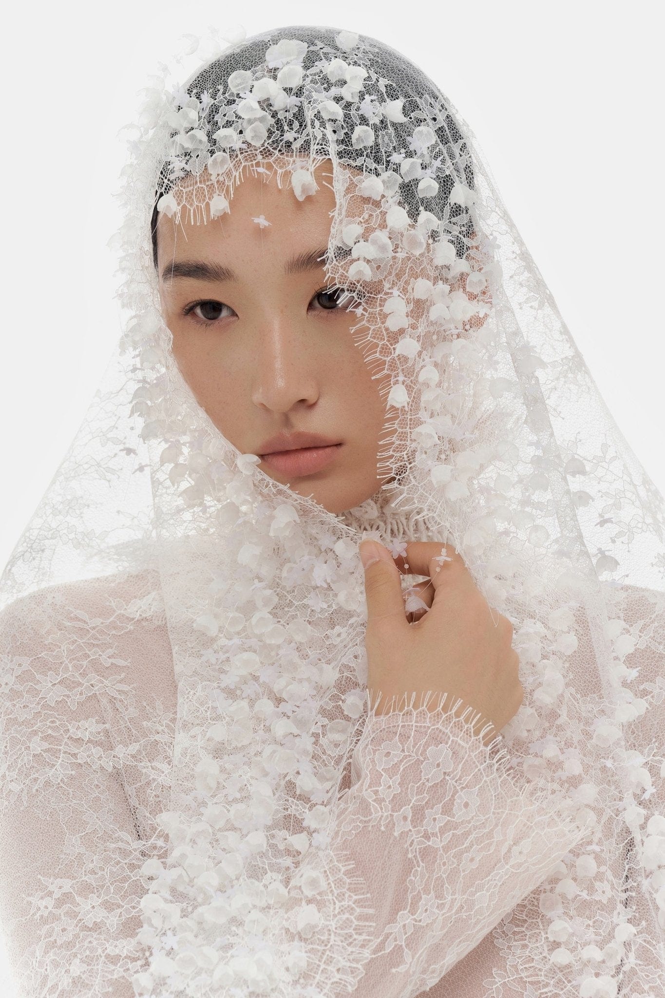 White Flowers Headscarf